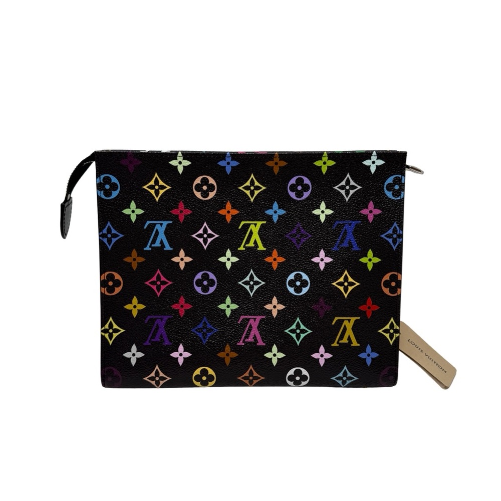 Louis Vuitton Murakami Cosmetic Toiletry Pouch 26 Multicolor Black Limited Ed - Picture 6 of 16